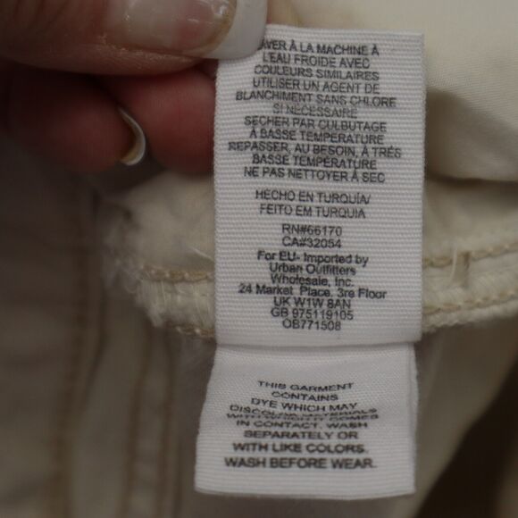 We The Free Pants Womens 28 Ivory Denim Straight Leg Mid Rise Casual Jeans - Picture 4 of 14